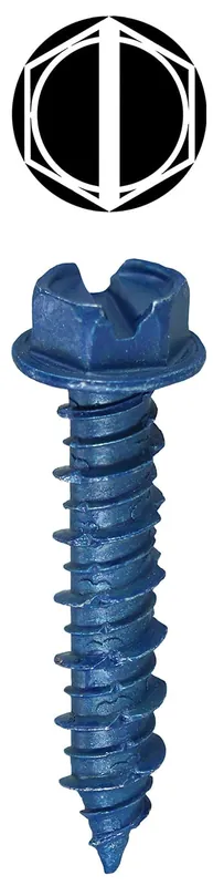 Dottie 36H114 Ceramic Coated Blue Slotted Hex Concrete Screw Anchor 3/16-Inch x 1-1/4-Inch Anchor Size 1/4-Inch Hex/Phillips Bit Size 5/32-Inch x 3 Discount