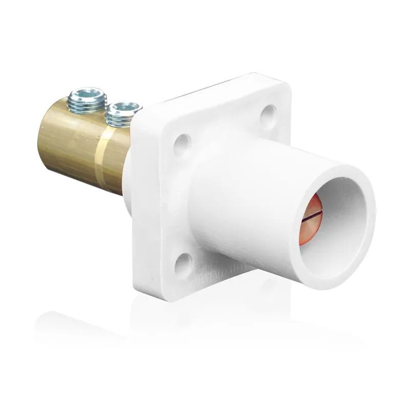 Leviton 16R21-UW 1-Pole 16 Series Cam-Type Taper Nose Male Panel Receptacle 600-Volt 400-Amp White Rhino-Hide Next Day Delivery