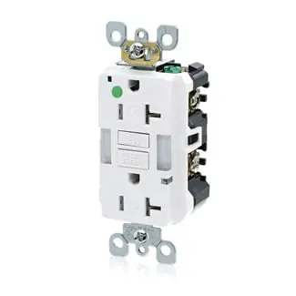 Buy Online Leviton GFNL2-HGW Heavy-Duty Hospital Grade Tamper-Resistant Power Indication Feed Through Self-Test GFCI Duplex Receptacle 2-Pole 3-Wire 20-Amp 12