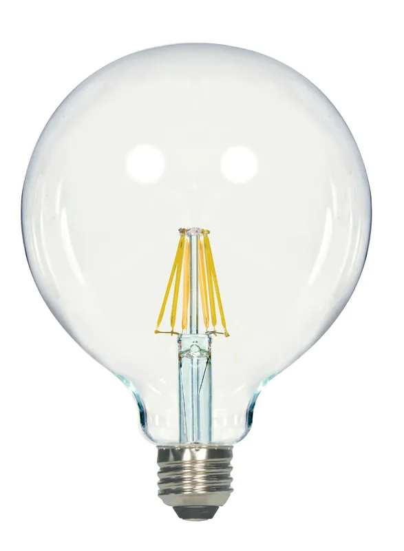 Satco S9566 Dimmable G40 Globe Omni-Directional LED Lamp E26 Medium Base 6.5-Watt 810-Lumens 2700K 80 CRI Warm White Money Back Guarantee