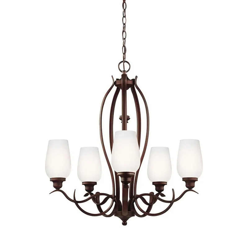 Today Only Murray Feiss F3002/5ORBH 5-Light Chandelier 75-Watt 120-Volt Oil Rubbed Bronze With Highlights Standish