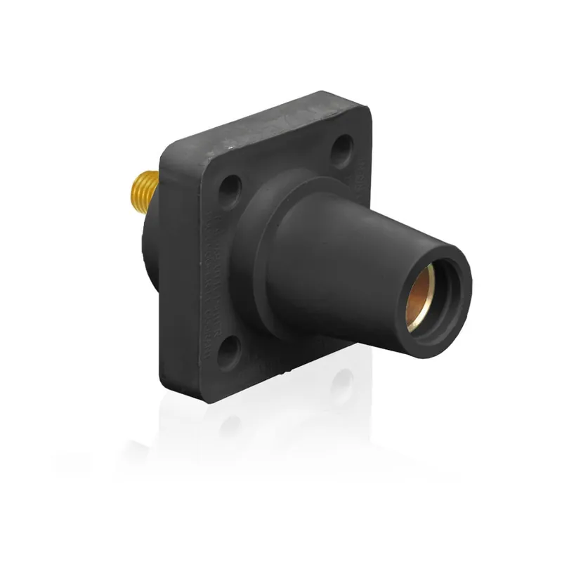 Wholesale Leviton 16R24-UE 1-Pole Cam-Type Taper Nose 90-Degree Panel Receptacle 600-Volt AC/DC 400-Amp Black Rhino-Hide