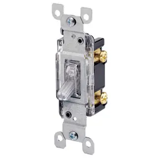 New Arrival Leviton 1461-LC 120-Volt AC 15-Amp 1-Pole Residential Grade Toggle AC Quiet Switch Clear
