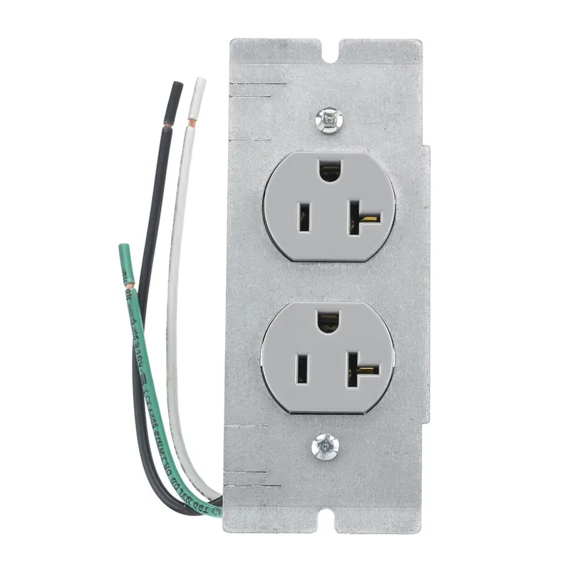 Free Shipping Hubbell-Wiring PWFBMPCR20GRY Stamped Steel Pre-Wired Floor Box Receptacle With Plate 2.04-Inch x 5.01-Inch x 0.89-Inch SystemOne