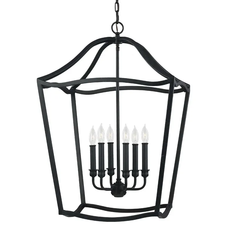 Buy Direct Murray Feiss F2976/6AF Chandelier 60-Watt 120-Volt AC Antique Forged Iron Yarmouth