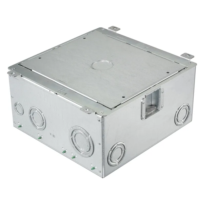 Markdown Hubbell-Wiring AFB10G55 16 Gauge Galvanized Steel 10-Gang Raised Access Concrete Floor Box 10.96-Inch x 12.37-Inch 5.5-Inch 25-Cubic-Inch SystemOne