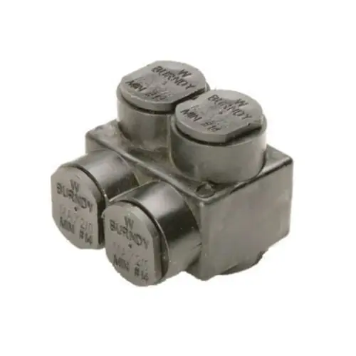 Authentic Burndy 1PLD2502 BIBD Multi-Port Distribution Connector 2-Port 10-AWG - 250-KCMIL Aluminum/Copper Black Unitap