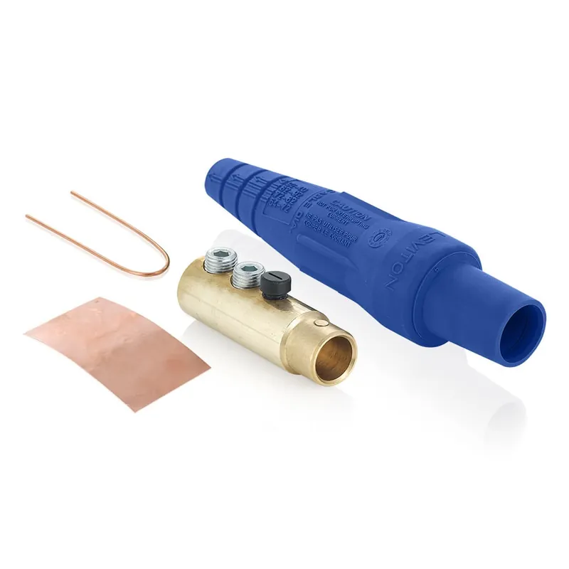Today Only Leviton 16D33-UB 1-Pole Cam-Type Taper Nose Detachable Plug 600-Volt AC/DC 400-Amp Blue Rhino-Hide