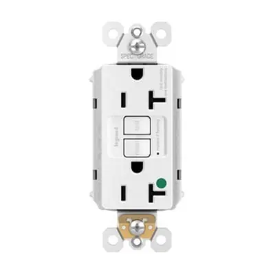 Pass & Seymour PT2097-HGW Hospital Grade Self-Test GFCI Duplex Receptacle 20-Amp 125-Volt NEMA 5-20R White PlugTail Free Delivery