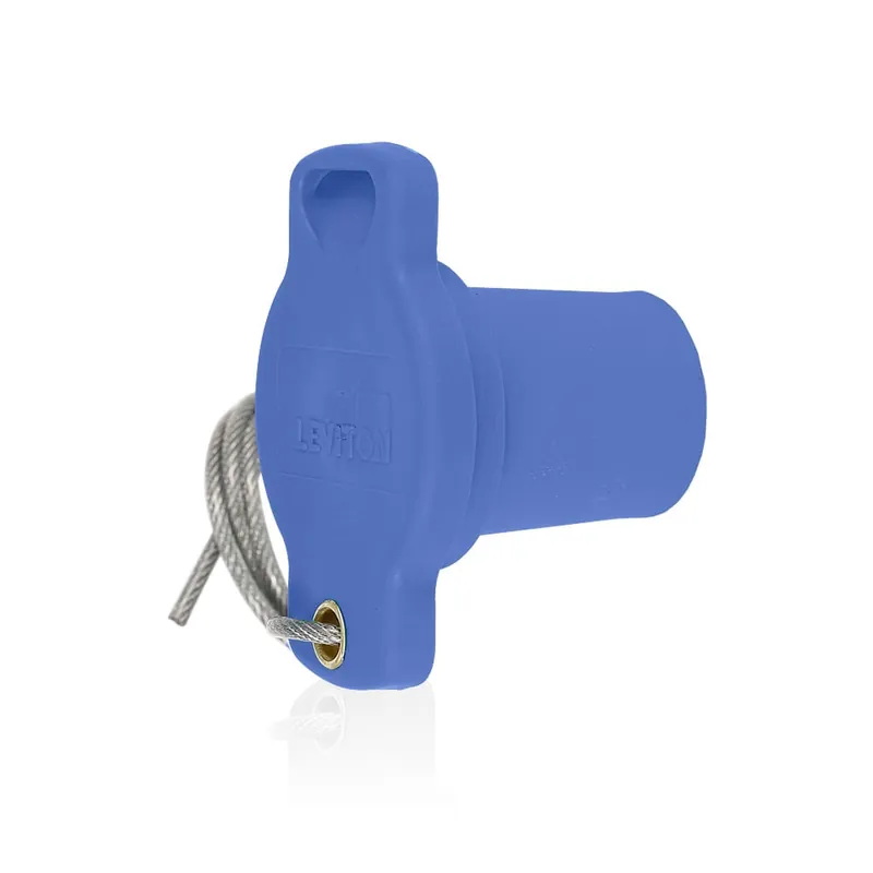Leviton 16P21-UB Santoprene TPV 600-Volt 16 Series Industrial Grade Male Protective Cap Blue Rhino-Hide Secure Checkout