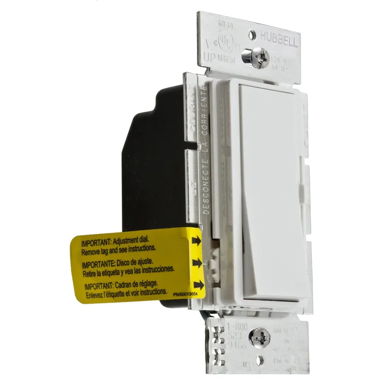 Budget Hubbell-Wiring RDVCL153PW 120-Volt AC at 60-Hz 1-Pole 3-Way Dimmer White TradeSelect