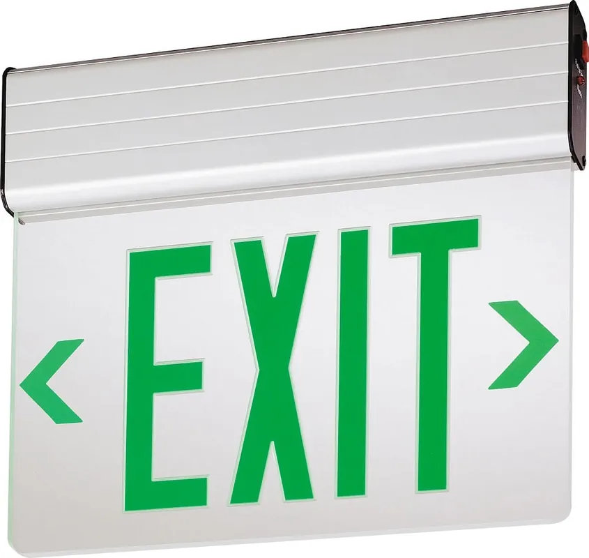 Lithonia Lighting EDG-W-1-G-EL-M6 EDG Series Edge-Lit Exit Sign White Housing Green Letter 120/277-Volt AC Bargain