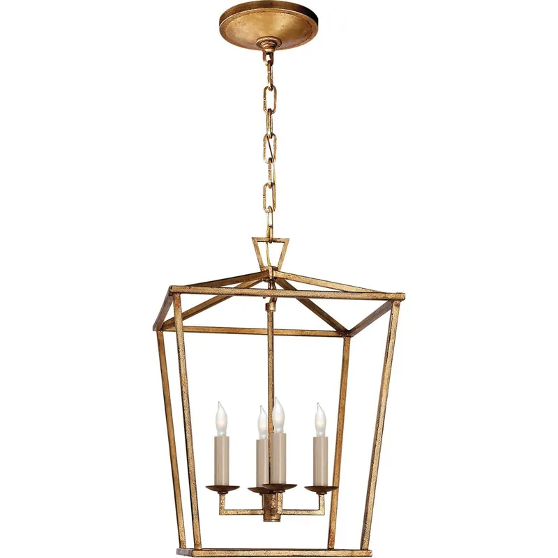 Visual Comfort CHC2164GI 4-Light Small Foyer Ceiling Lantern 60-Watt Gilded Iron E. F. Chapman Darlana Bulk Order