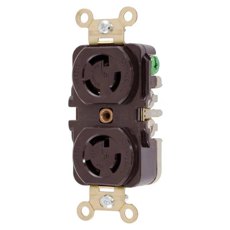 Affordable Hubbell-Wiring HBL4750 Industrial Grade Flush Receptacle 2-Pole 3-Wire 277-Volt AC 15-Amp NEMA L7-15R Brown Twist-Lock