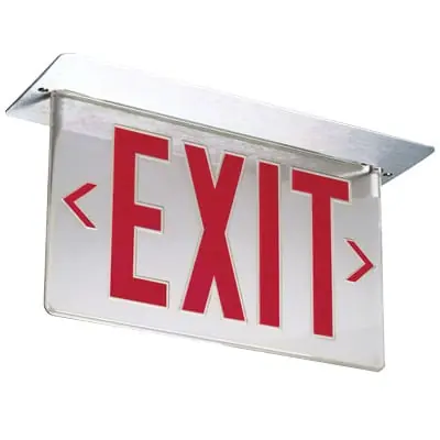Lithonia Lighting LRP-2-GMR-LRA-120/277-EL-N LRP Series Complete Exit Panel and Rough-In Section Edge-Lit Exit Sign With LED Lamps Brushed Aluminum Shop Now