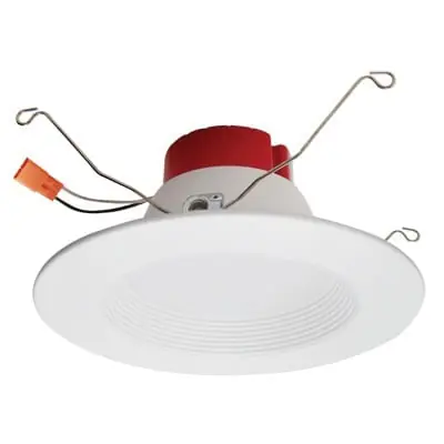 Authentic Elco Lighting EL-61130W Dimmable 5-Inch Or 6-Inch LED Baffle Insert 93 CRI 3000K 1050-Lumens White Powder Coated