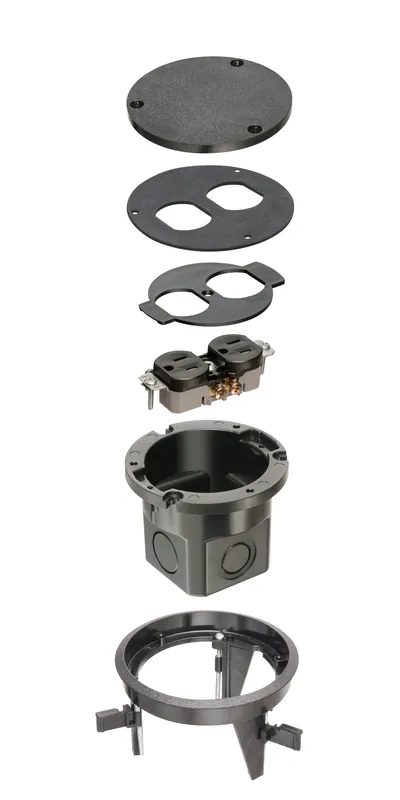 Free Delivery Arlington FLB4360BL Plastic Floor Box Kit 4-Inch Drop In