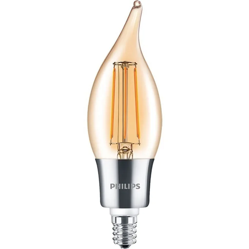 Get Yours Philips Lighting 466524 Dimmable A11 Classic Filament LED Lamp 4.5-Watt E12 Candelabra Screw Base 350-Lumens 80 CRI 2000K Flame