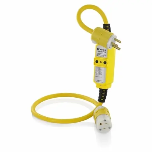 Seasonal Sale Leviton GFM15-3C SJTW Portable GFCI Cordset 12/3 Black and White Plug Yellow Cord
