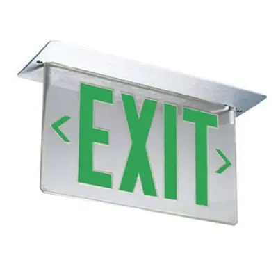 One Day Deal Lithonia Lighting LRP-2-GMR-DA-120/277-EL-N Panel Assembly LED Edge-Lit Exit Sign Brushed Aluminum Housing Green Letter 120/277-Volt AC Precise