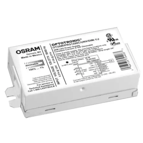 Osram Sylvania OT25W/PRG1250C/UNV/DIM-1/J J-Style Constant Current Compact Dimmable Programmable LED Power Supply 120 - 277-Volt AC Input 10 - 55-V Price Cut
