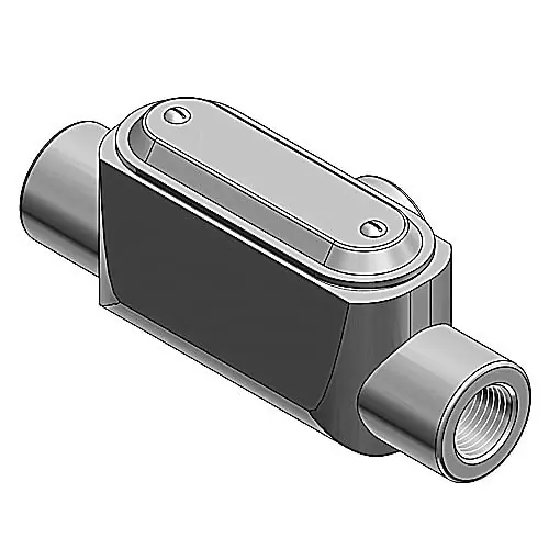 Original Thomas & Betts T37CG-TB Grayloy Iron Type T Conduit Body With Cover And Gasket 1-Inch Red Dot® BlueKote™