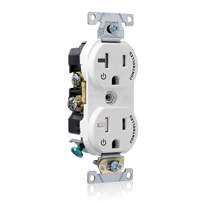 Leviton TBR20-S1W 3-Wire 2-Pole Commercial/Specification Grade Smooth Face Tamper-Resistant Straight Blade Duplex Receptacle 125-Volt AC 20-Amp NEM Viral