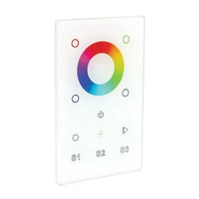 American Lighting RF-RGBW-3Z 3 Zone Touch Plate Wireless RF Wall Controller 12 - 24-Volt DC 200-Milli-Amp Trulux Modern