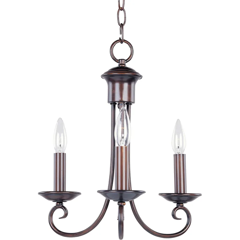 Maxim Lighting 70003OI Dimmable Mini Chandelier 60-Watt 120-Volt AC Oil Rubbed Bronze Loft Free Returns