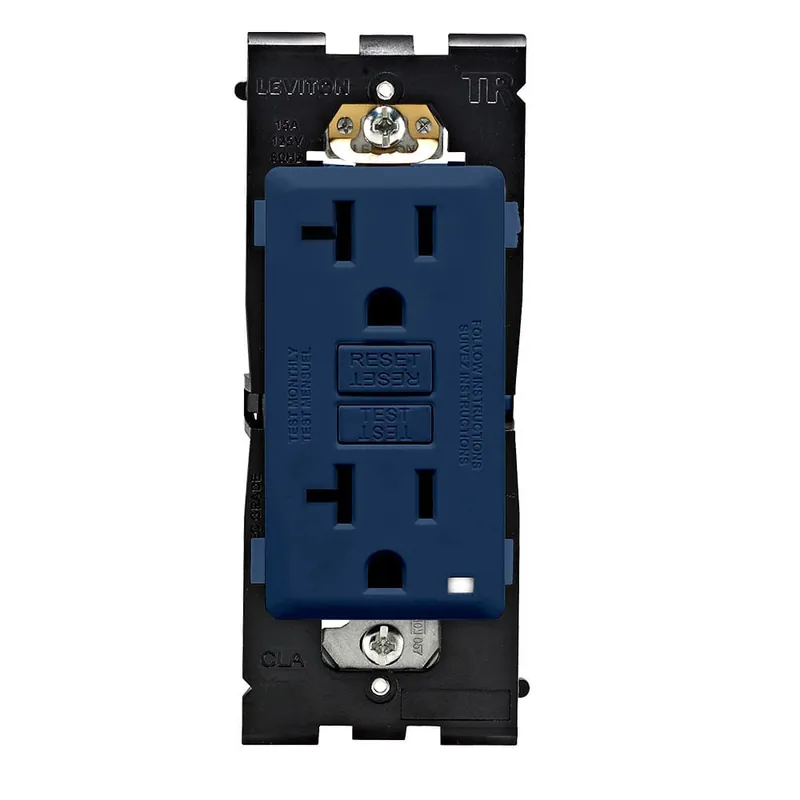 Leviton RGF20-RN Residential Commercial Specification Grade Tamper-Resistant Self-Test GFCI Receptacle 20-Amp 125-Volt AC NEMA 5-20R Rich Navy Smar Factory Price
