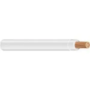 Markdown THHN-10-CU-SOL-TRAC-WH-W/BLK-STRIPE-500 Solid Annealed Copper THHN Building Wire 10-AWG 500-ft White Tracer With Black Stripe