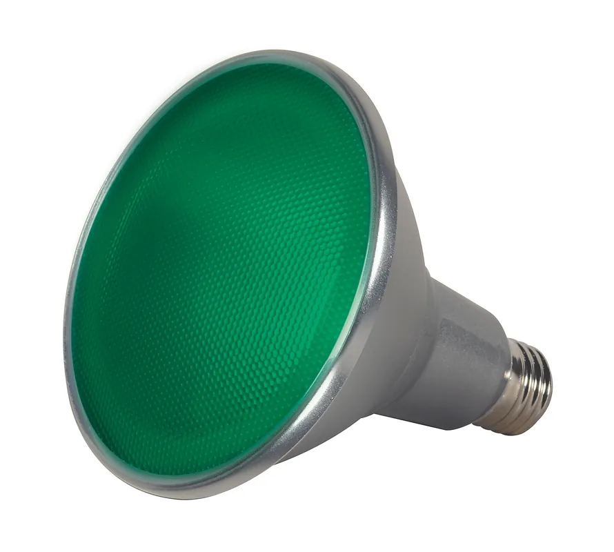 Satco S9481 15PAR38/LED/40'/GREEN/120V Dimmable PAR38 LED Lamp E26 Medium Green Professional Grade