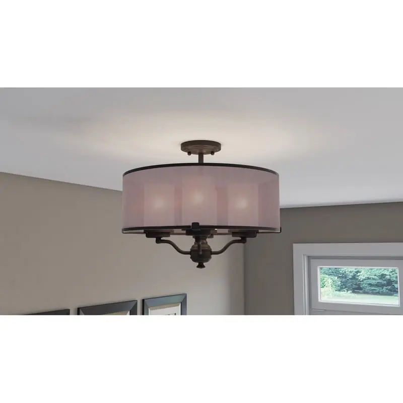 Maxim Lighting 24550SSSN Dimmable 4-Light Semi-Flush Mount Fixture 240-Watt 120-Volt Satin Nickel Lucid New Arrival