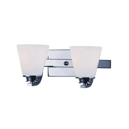 Maxim Lighting 9012SWPC Dimmable 2-Light Bath And Vanity Light 120-Watt 120-Volt AC Polished Chrome Conical Original