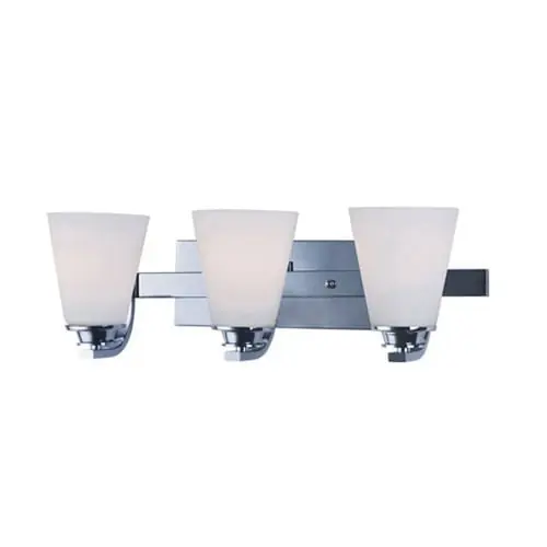 Maxim Lighting 9013SWPC Dimmable 3-Light Bath And Vanity Light 180-Watt 120-Volt AC Polished Chrome Conical Genuine