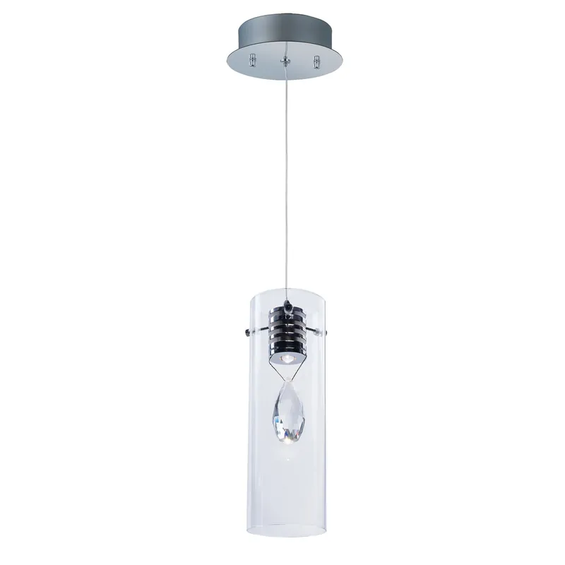 Maxim Lighting E21111-18PC Dimmable 1-Light Pendant Fixture 3-Watt 120-Volt Polished Chrome Solitaire Fast Shipping