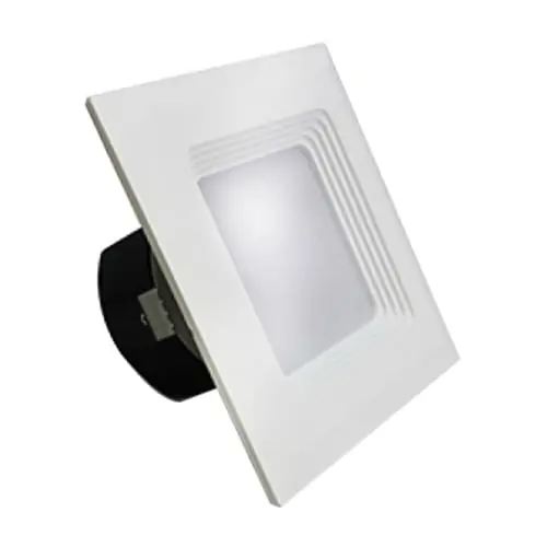 Westgate SDL4-BF-30K Dimmable 4-Inch LED Baffle Trim 120-Volt AC Square White Powder Coated Thunder Series Express Delivery