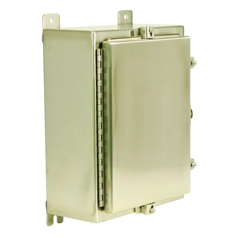 Wiegmann SSN4201608A NEMA 4X Smooth Grained 316L Stainless Steel One Door Hinged Cover Enclosures 20-Inch x 16-Inch SSN4 Series Certified