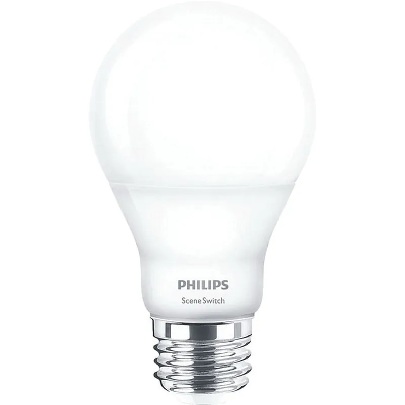 Place Order Philips Lighting 464965 A19 LED Lamp 9/4/2-Watt E26 Medium Base 800/320/80-Lumens 80 CRI 2700K/2500K/2200K Warm/Extra Warm/Very Warm