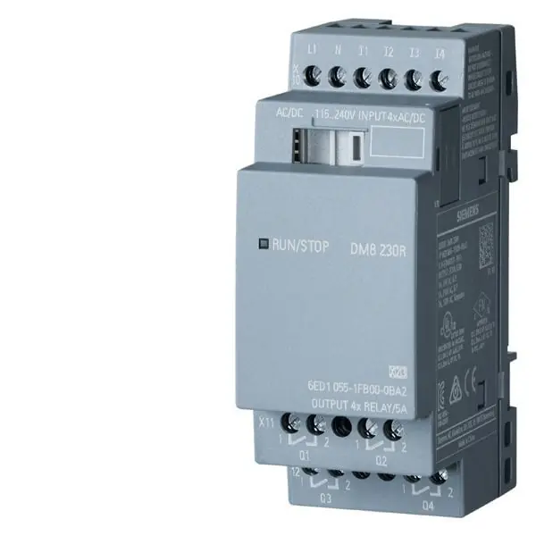 Brand New Siemens 6ED10551FB000BA2 LOGO DM8 230R Series Logic Expansion Module (4) Digital Input (4) Relay Output 5-Amp