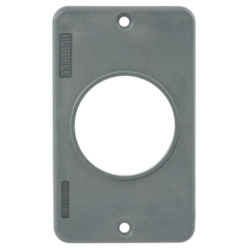 Hubbell-Wiring HBL3055 PBT Portable Outlet Box Cover 2.28-Inch x 0.26-Inch x 3.78-Inch 1.572-Inch Receptacle Gray Direct From Factory