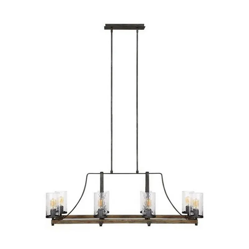 Murray Feiss F3136/8DWK/SGM 8-Light Island Chandelier 60-Watt 120-Volt Distressed Weathered Oak/Slate Grey Metal Angelo Holiday Sale
