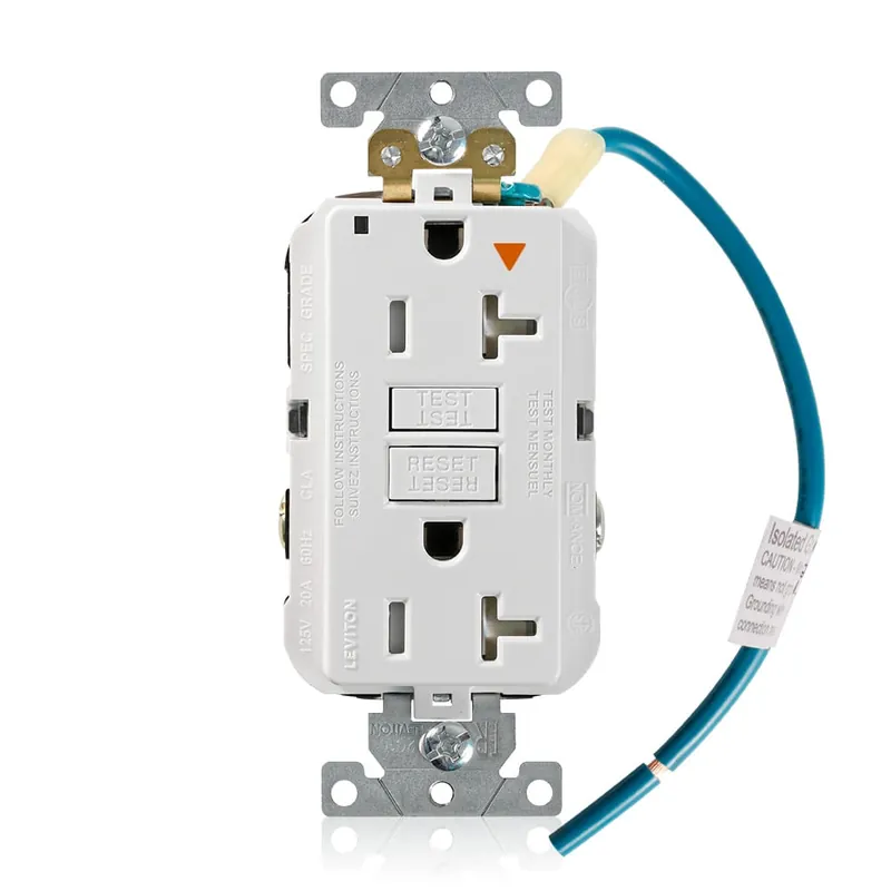 Direct From Manufacturer Leviton GFTR2-IGW Extra Heavy-Duty Tamper-Resistant Power Indication Isolated Ground GFCI Duplex Receptacle Outlet 20-Amp 125-Volt NEMA 5-20R White