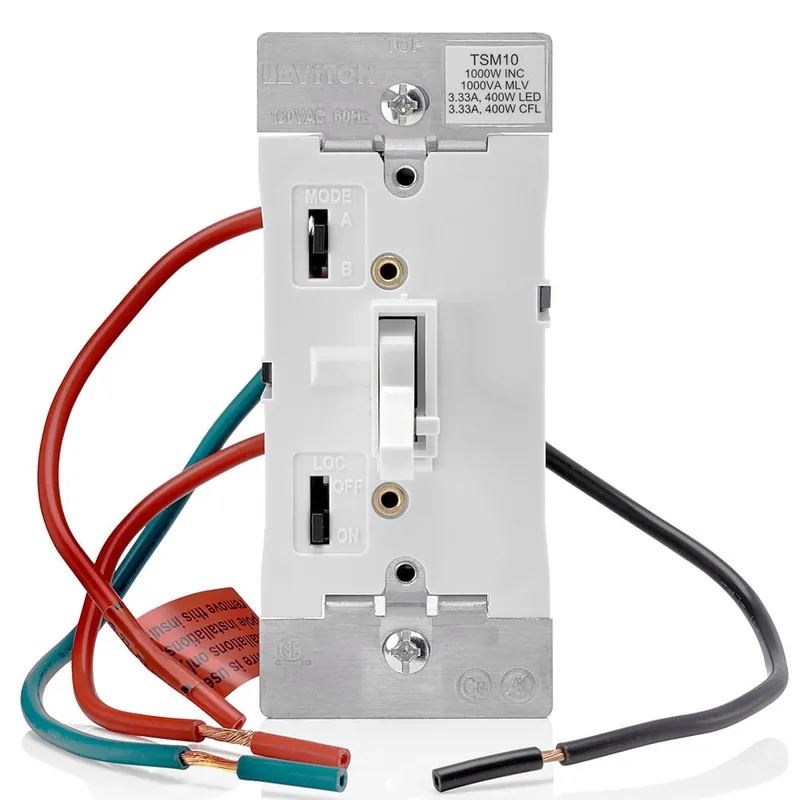Leviton TSM10-1LW 1-Pole 120-Volt AC 3-Way Electro-Mechanical Universal Lighting Dimmer White Buy Online