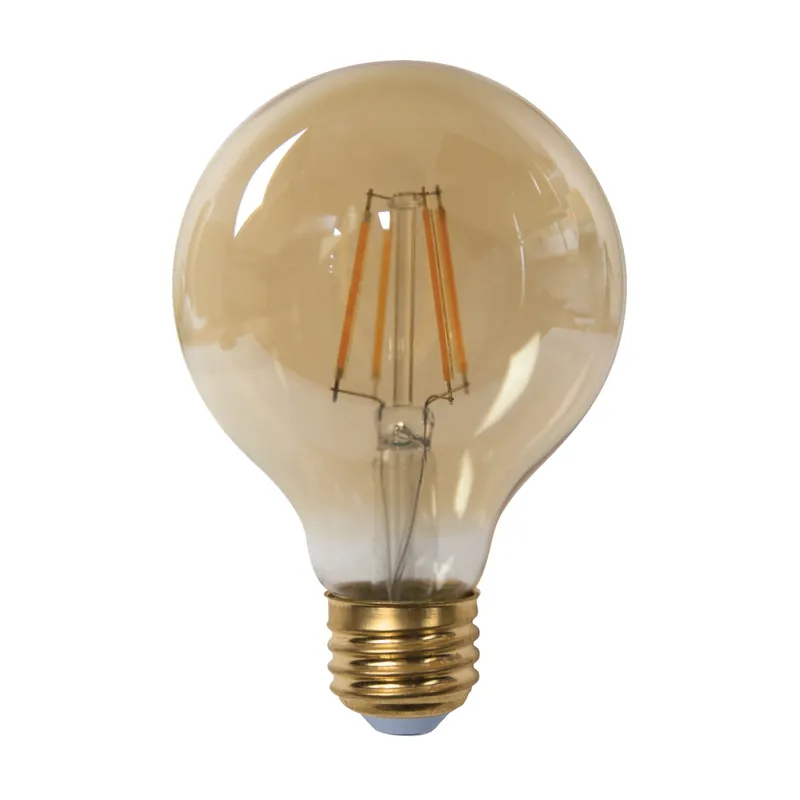 Buy Online TCP LFG256025KAD Dimmable G25 LED Filament Lamp 500-Lumens 2500K 80 CRI Warm White