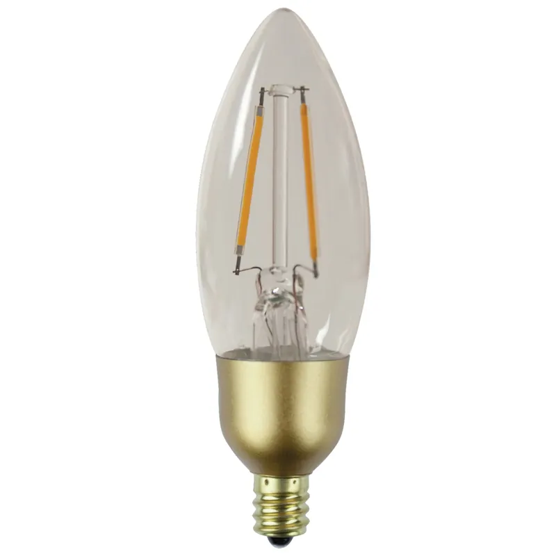 In Demand TCP LFB11C4027KDAB Dimmable B11 LED Filament Lamp E12 Candelabra Base 300-Lumens >80 CRI 2700K Warm White 3.5-Watt