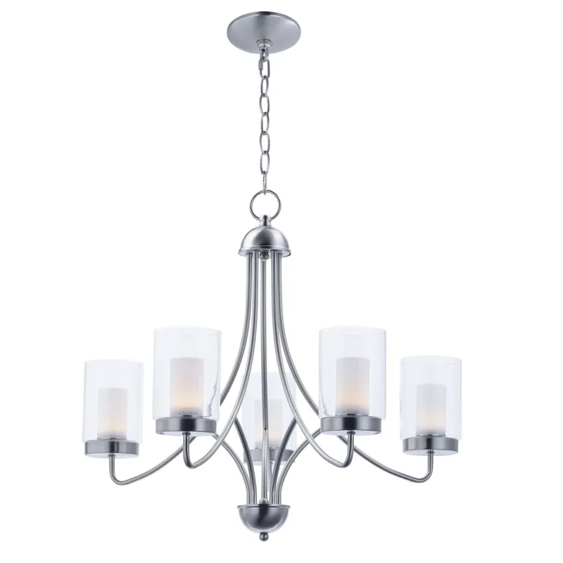 Maxim Lighting 30265CLFTSN Dimmable Chandelier 6.5-Watt 120-Volt AC Satin Nickel Mod Genuine
