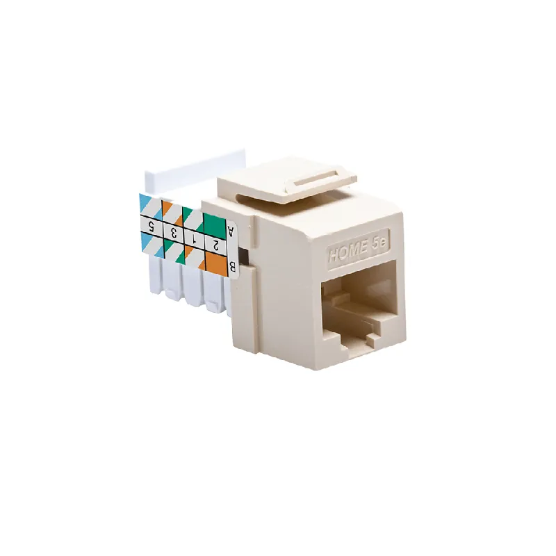 Leviton 5EHOM-RI5 High Impact Plastic Modular UTP Category 5e Residential Keystone Jack Connector Ivory Home 5e QuickPort Factory Price