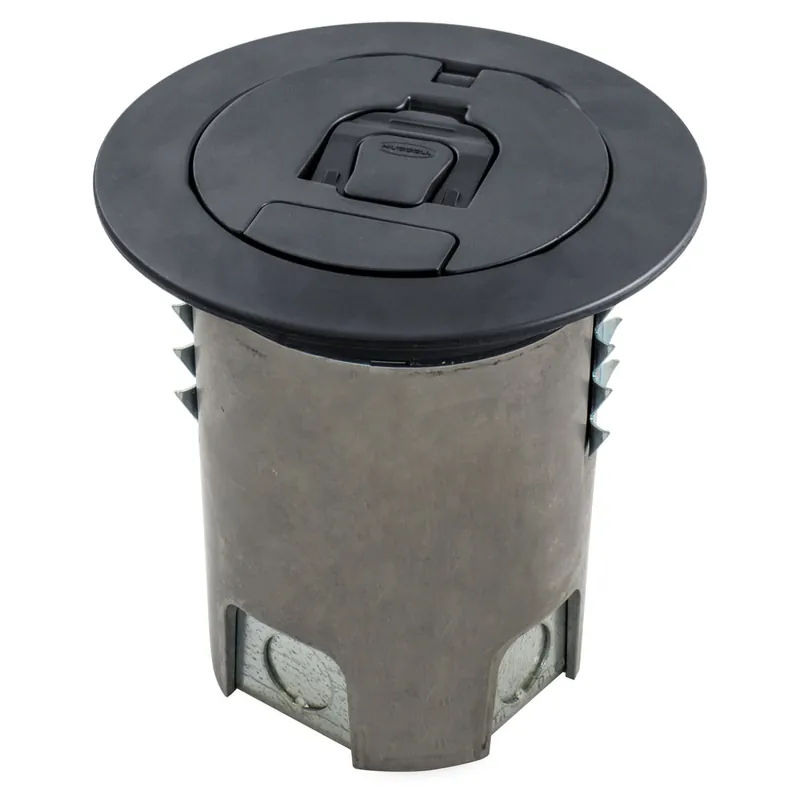 Express Delivery Hubbell-Wiring AFBS1R4BLK Cast Aluminum Recessed Floor Box 4-Inch x 5.65-Inch ScrubShield SystemOne
