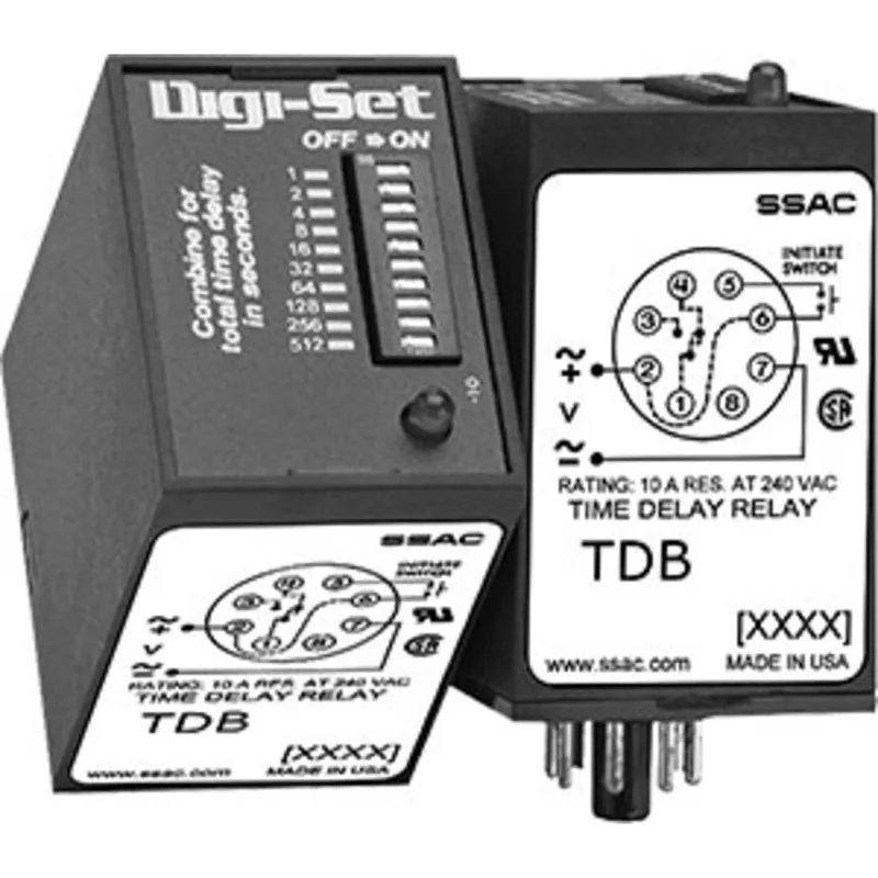 Premium Timing Relay, 8 Pin, On Delay, SPDT, 120VAC 1 - 1023s